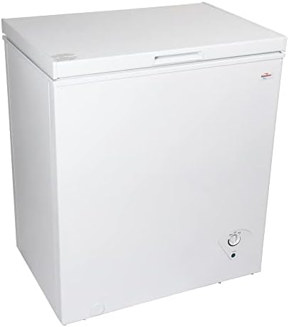 Koolatron Deep Freezer - Chest Freezer, 1 Wire Basket, Garage Ready, Meat Storage, Front Drain, Congelador For Home, Apartment, Basement, Dorm, Cottage, Manual Defrost, Stand Up, 5.0 Cubic Feet, White