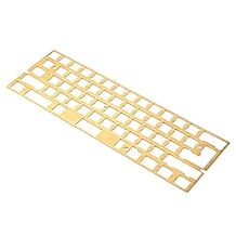 YMDK CNC 60% PVD Brass Plate Universal Positioning Board for GH60 60% Keyboard DIY Support ISO ANSI WKL (Brush Finished PVD)