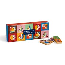 Galison Frank Lloyd Wright Domino Set 28 Double Sided Colorful Geometric Patterned Wooden Domino Pieces