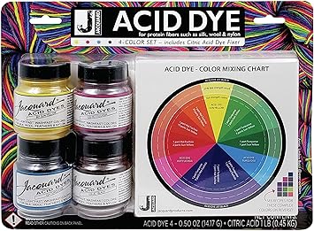 Jacquard Acid Dye Set-Yellow, Turquoise, Red & Black