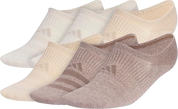 adidas Women's Superlite Super No Show Invisible Socks (6 Pairs) Lightweight & Breathable